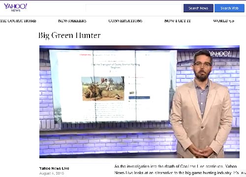 Yahoo News Live reports on the benefits of Conservation Based Hunting
